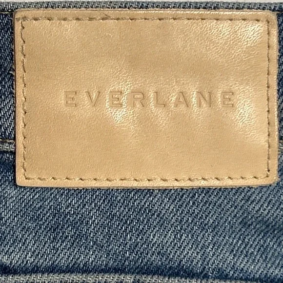 Everlane The Way High Jean Light Wash Distressed Raw Hem Size 28 - Picture 10 of 12